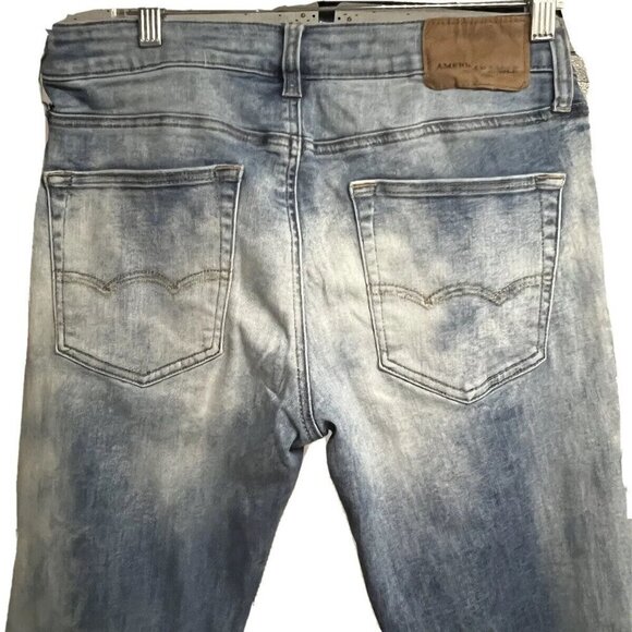 American Eagle Next Level Flex Skinny Sandblasted Jeans Stretch Relaxed 32x34 - Picture 4 of 10